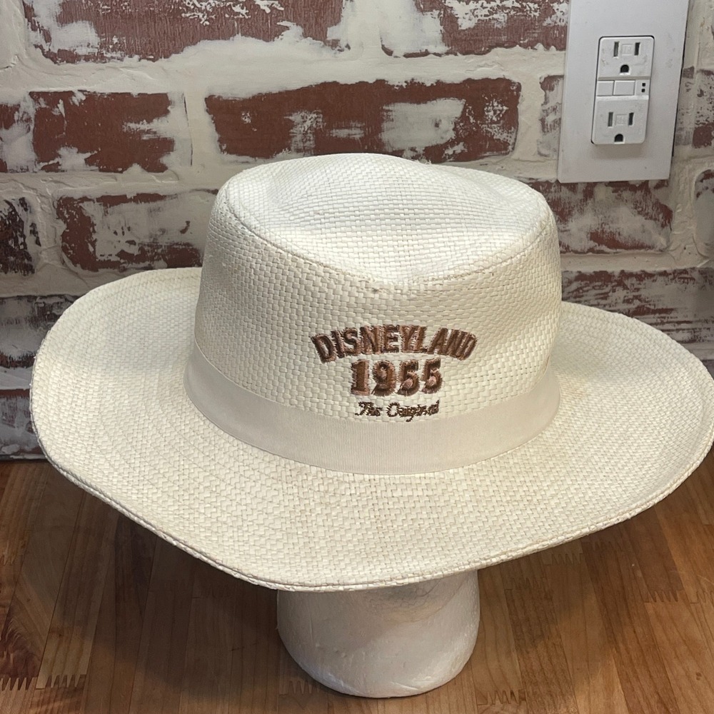 Disney Parks Disneyland 1955 The Original‎ Straw Sun Hat Cream Wide Brim Sample